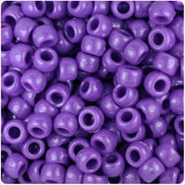 BeadTin Dark Lilac Opaque 9mm Barrel Pony Beads (500pc)