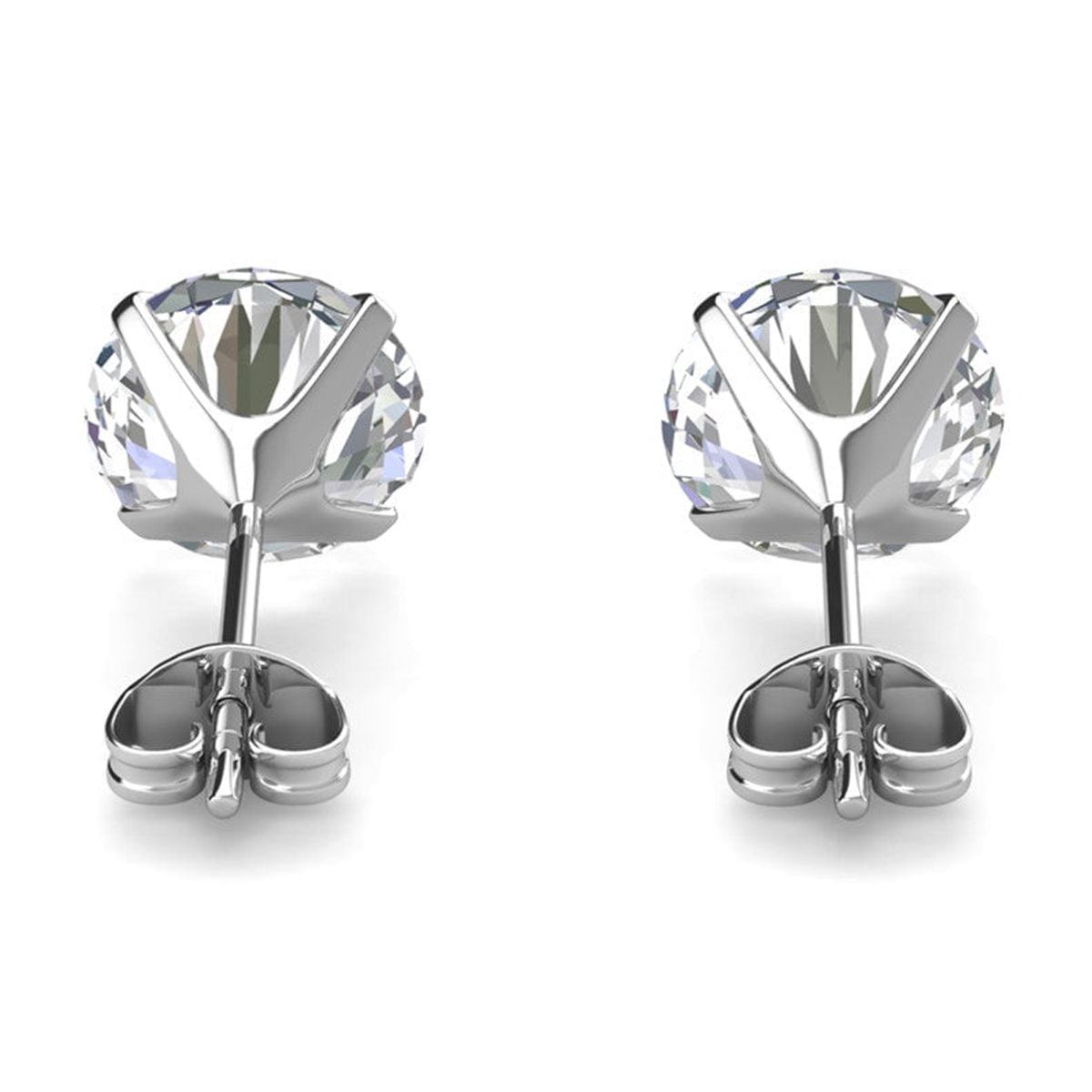 Moissanite by Cate & Chloe Vera 925 Sterling Silver Dainty Stud Earrings 1.6TCW for Women, Gift for Her