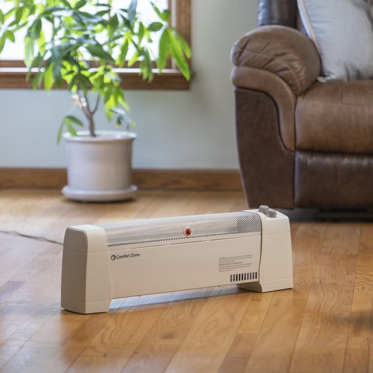 Comfort Zone 1,500-Watt Convection Baseboard Heater with Silent Operation,  White - Walmart.com