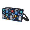 thumbnail image 2 of Goofa Space Dog Printed Toiletry Bag with Handle,Large Capacity Travel Makeup Cosmetic Bag for Women, Carry on Airport Airline Compliant Bag, 2 of 9