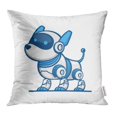 thumbnail image 1 of EREHome Blue Technology Dog Robot Silver Angry Animal Astronaut Automation Cartoon Character Pillowcase Cushion Cover 16x16 inch, 1 of 1