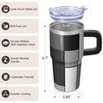 thumbnail image 3 of Leak-Proof Straw Lid 20oz Stainless Steel Tumbler with Handle, Geometric Design Double Wall Insulated Coffee Mug, 3 of 5