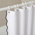 thumbnail image 2 of Unique Bargains Boho Wavy Trim Shower Curtain Sets with 12 Hooks White 72"W x 72"L, 2 of 7