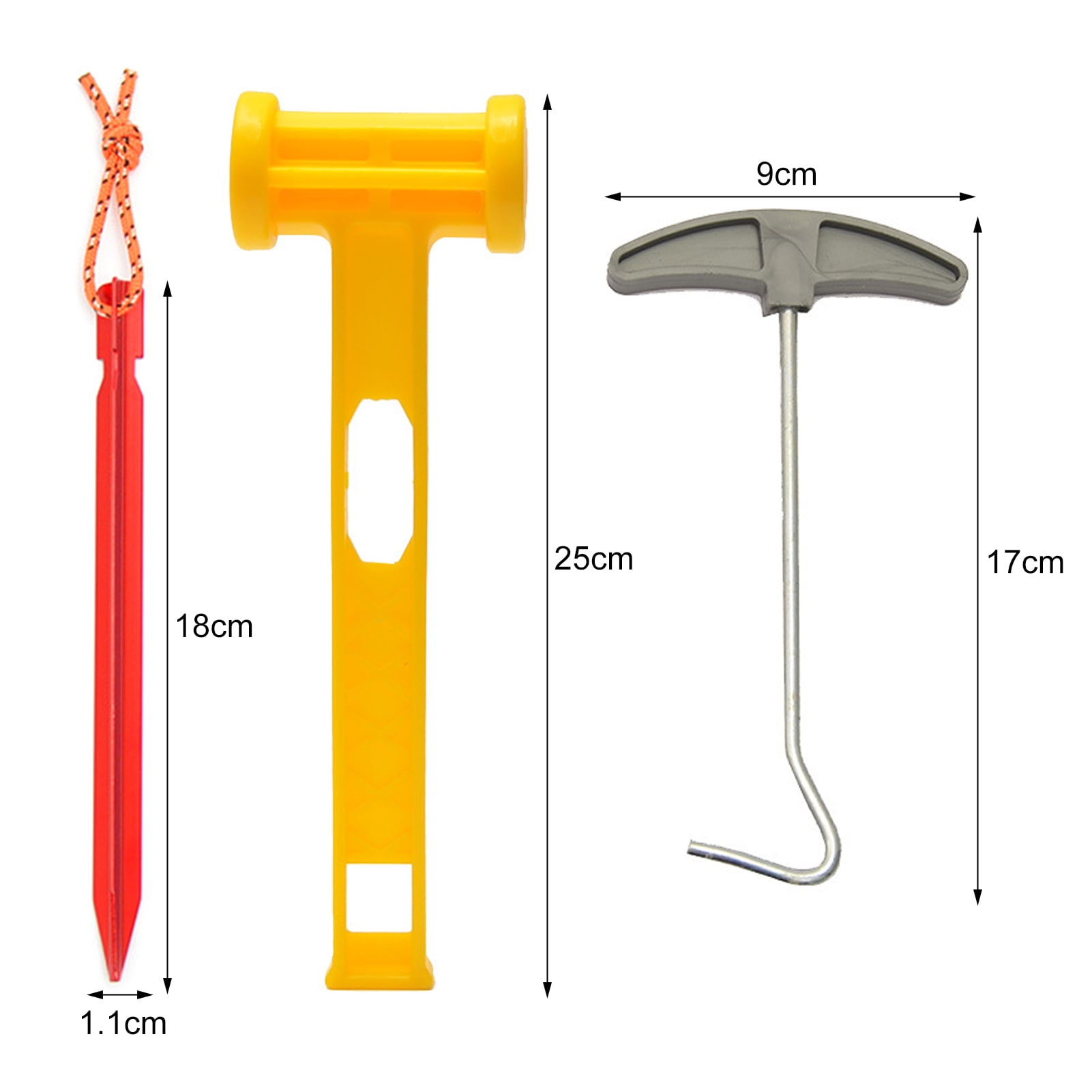 Sturdy Triangular Tent Pegs: 10Pc 18cm Set for Enhanced Stability of Tents