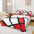 thumbnail image 1 of Erosebridal Abstract Geometry Grid Bed Sheets Set Queen Size,Red Aesthetic Art Bedding Sets Queen Size,Geometric Pattern Bed Sheets Queen,Microfiber Room Decoration,4pcs, 1 of 7