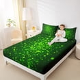thumbnail image 4 of Feelyou Green Futuristic Square Full Size Sheets, Video Gaming Gamer Bed Sheets, Dreamy Galaxy Sky Sheet Sets, Ultra Soft Bedroom Decor, 4 Pieces, 4 of 7