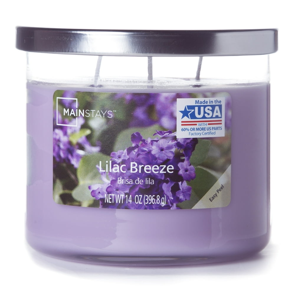 Mainstays Chrome Lid Jar Candle, Lilac Breeze, 14oz