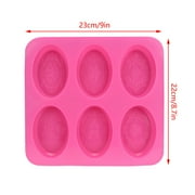 TERGAYEE Silicone Oval Soap Molds,6-Cavities DIY Handmade Soap Mold with Mixed Flower Patterns for Milk Soap,Silicone Mold for Soap Making