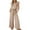 Beige, variant on Womens Jumpsuits Summer Ruffle Sleeve Rompers Casual Dressy Drawstring High Waist Square Neck Overalls with Pocket, Beige, XXL