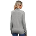 thumbnail image 5 of COMOSOFFER Gray Turtleneck Lightweight Sweaters for Women Soft Sweaters Womens Turtleneck Long Sleeve Pullover Knit Sweater Tops, 5 of 7