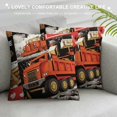 thumbnail image 3 of Excavator Throw Pillow Covers for Sofa Bed Couch,Red Black Cartoon Car Decorative Pillow Covers,Tractor Equipment Truck Pillow Covers,Construction Site Cushion Cases, 3 of 5
