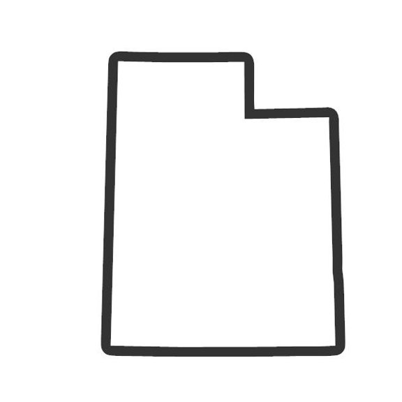 State Map Outline Utah Vinyl Decal Sticker UV & Waterproof Bumper Window Laptop Automotive Water Bottle Gift accessories – BLACK 4.5"