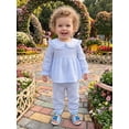 thumbnail image 5 of Loicainy Toddler Baby Girl Fall Clothes Set 6 12 18 24 Months 2T 3T 4T Striped Long Sleeve Babydoll Tops Pants Outfits, 5 of 9