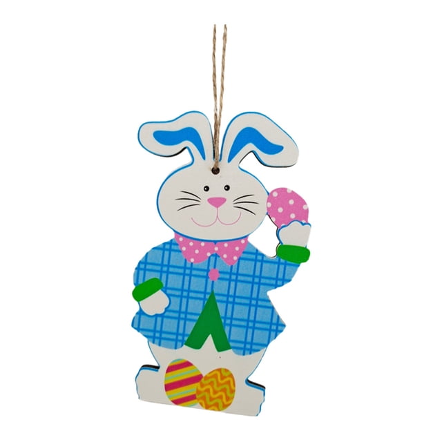 Easter Cartoon Wooden Crafts Pendants Home Diy Decorations Rabbit Decoration