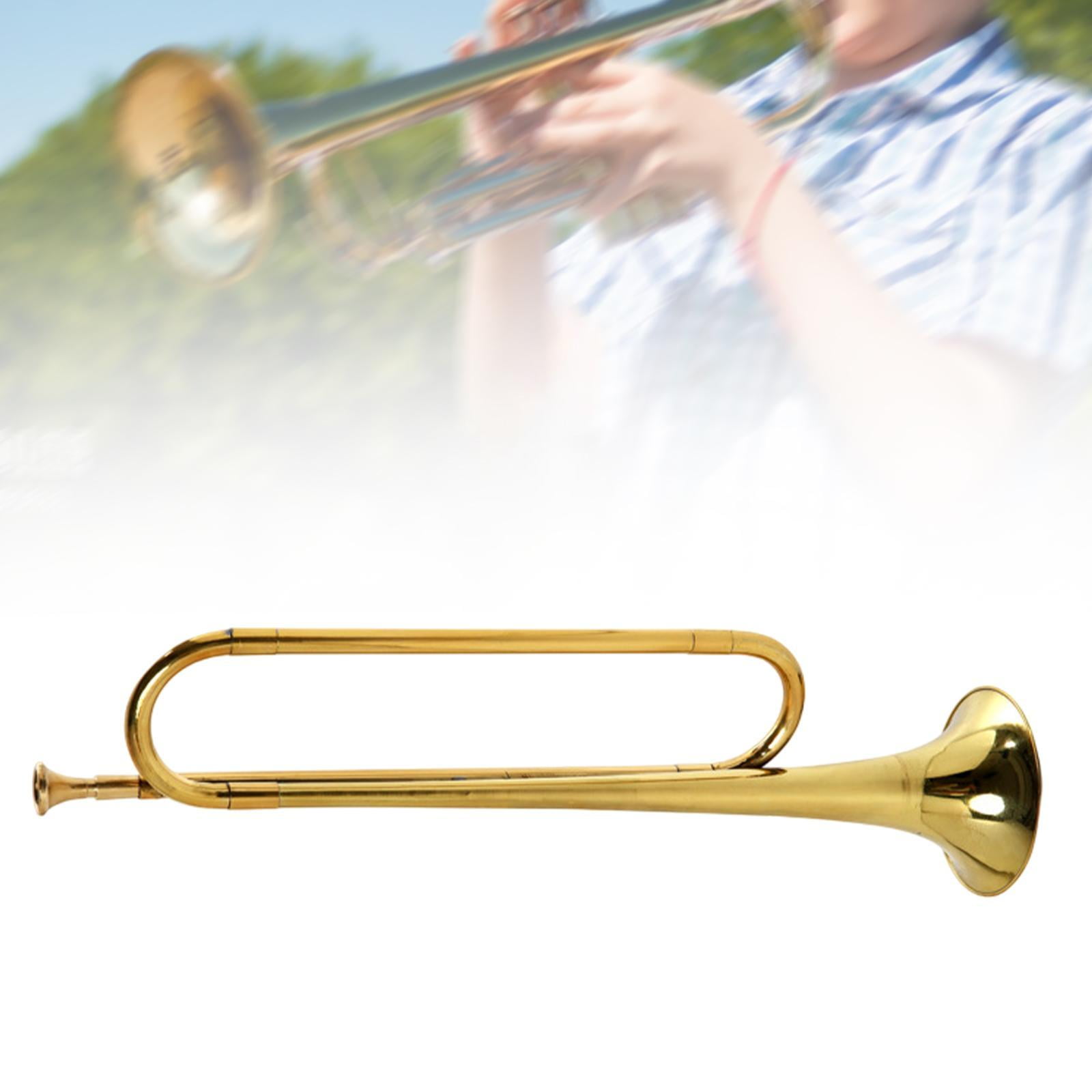 QccHieUs C Bugle Mini Brass Instrument Portable Classic Cavalry Trumpet Blowing Bugle for