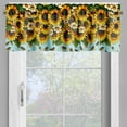 thumbnail image 6 of Ambesonne Sunflowers Valance & Curtain 3 Pcs Set, Flying Bees Jumble Leafy, 55"x24", Mustard Seafoam Green, 6 of 7