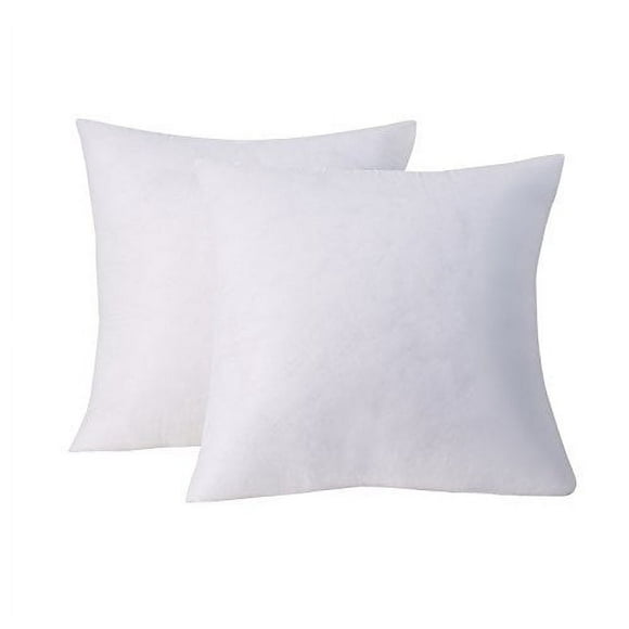 Acanva Basic Poly Pillow Insert Form Sham Cushion, Square, 16" L x 16" W, Set of 2
