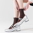 thumbnail image 6 of Mcool Mary Womens Crew Socks Ruffle Casual Cotton Frilly Breathable Cute Knit Lettuce Trim Dress Ankle Socks 6 Pairs, 6 of 9