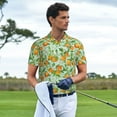 thumbnail image 3 of Fotbe Tangerine Camiseta Polo de Golf para Hombre con Estampado – Camisa Deportiva Transpirable con Cuello Abotonado-XX-Large, 3 of 6