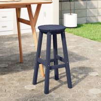 WestinTrends Malibu 29" HDPE Outdoor Patio Round Bar Stool, Navy Blue