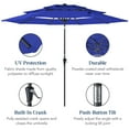 thumbnail image 6 of Best Choice Products 10ft 3-Tier Patio Umbrella, Market Sun Shade w/ Tilt Adjustment, Easy Crank - Resort Blue, 6 of 7