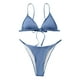 thumbnail image 1 of Gibobby Conjunto de Bikini para Mujer Traje de baño para mujer Bikinis Traje de baño sólido Pantalones cortos para mujer Halter Trajes de baño de dos pie(Azul,M), 1 of 5