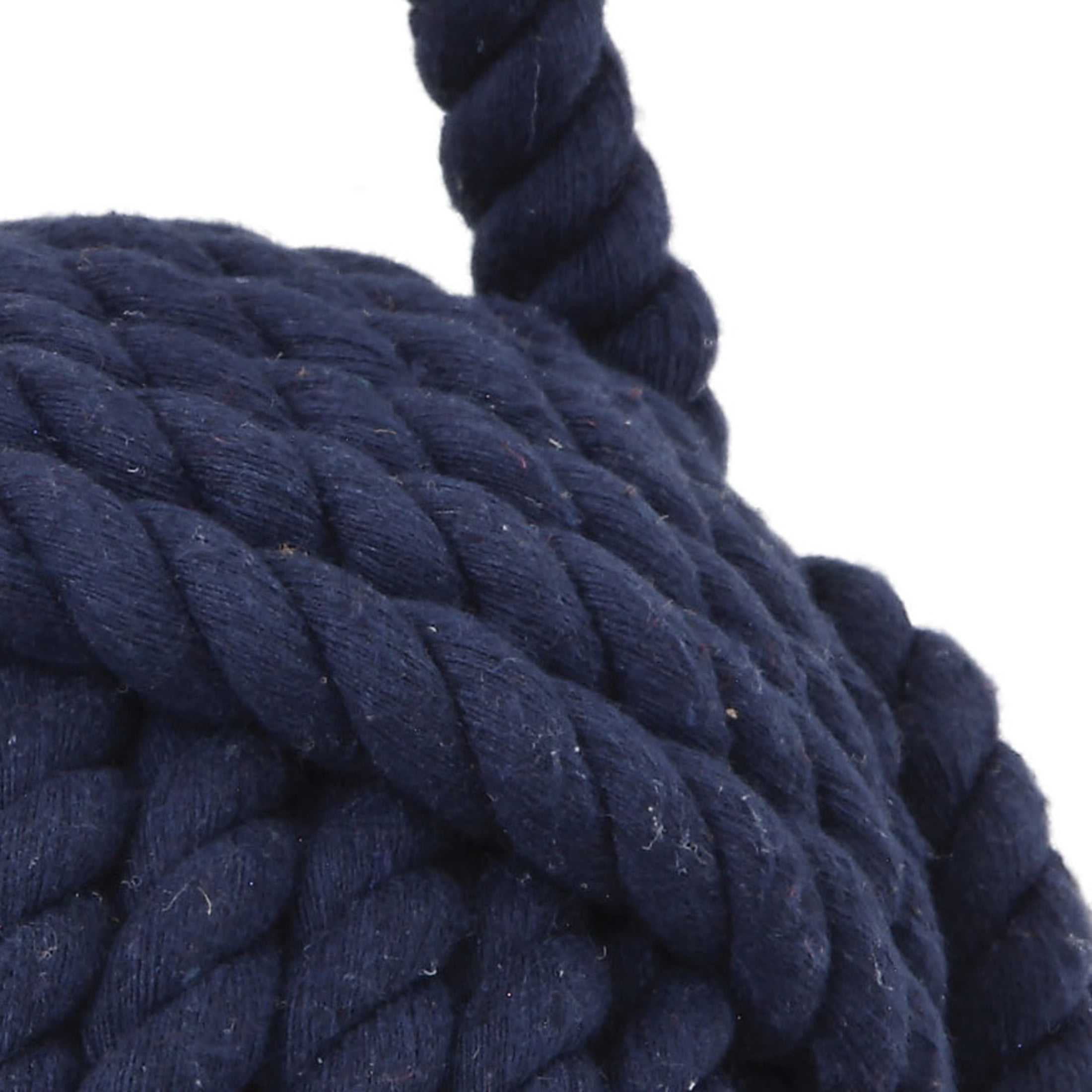 Creative Co-Op Nautical Rope Knot Decorative Cotton Door Stop, Navy Blue