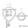 thumbnail image 2 of PISONIC Women Silver-Tone Multicolor Crystal Jewelry Set, Teardrop Necklace Drop Earrings Bracelet 3 Pcs Set, Crystal Bridal Wedding Party Prom Statement Jewelry Gift, 2 of 6