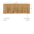 thumbnail image 3 of VHC Brands Simple Life Flax Ruffled Valance, Khaki, 16x60, 3 of 8