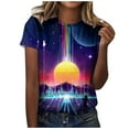 thumbnail image 2 of Puntoco moda mujer cuello redondo impresión camisa camisetas manga corta verano camiseta tops blusa Puntoco Puntoco-4583, 2 of 5
