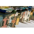 thumbnail image 2 of Kaveney, Wendy 32x22 Black Ornate Wood Framed with Double Matting Museum Art Print Titled - Italy, Venice, Burano Row of boats and houses, 2 of 4