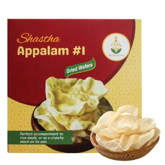 Shastha Rice Appalam Papadum, 650g (pack of 2) – Naturally Gluten-Free Rice Crackers, Allergen-Free