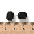 thumbnail image 3 of 200pcs Rhinestone Pendants with Brass Findings Rectangle Jet 13x8x5.5mm Hole: 1.2mm, 3 of 3