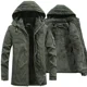 thumbnail image 2 of Chaqueta militar cortavientos con capucha, informal, nueva, de invierno 2024, cálida, estilo universitario, para hombre, chaquetas tipo parka, abrigo grueso de algodón lavado para hombre, 2 of 5