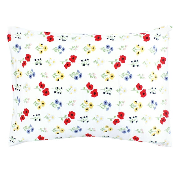 Hudson Baby Infant Girl Cotton Toddler Pillow Case, Wildflower, One Size