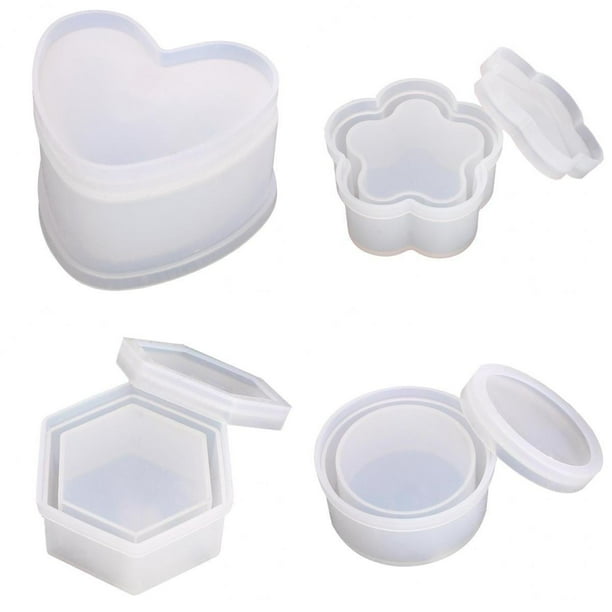 moldes de silicona para resina,moldes de silicona para fundición de resina epoxi diy,Molde de silicona para caja de almacenamiento de joyas,caja de baratija molde de silicona con adorno de