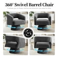 thumbnail image 4 of ClinQ Oversized Swivel Barrel Accent Chair Set of 1, 360 Degree Teddy Upholstered Round Chair for Living Room and Bedroom, Grey, 4 of 8