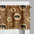 thumbnail image 3 of Ambesonne Zambia Window Valance, African Animals Ethnic Style, 54" X 18", Cinnamon Ginger and Black, 3 of 5