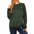 thumbnail image 6 of Xuanfei Women Round Neck Button Closure Long Sleeve Colorblock Top, 6 of 7