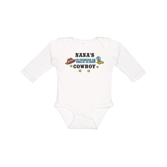Inktastic Nanas Little Cowboy with Cowboy Hat and Boots Boys Long Sleeve Baby Bodysuit