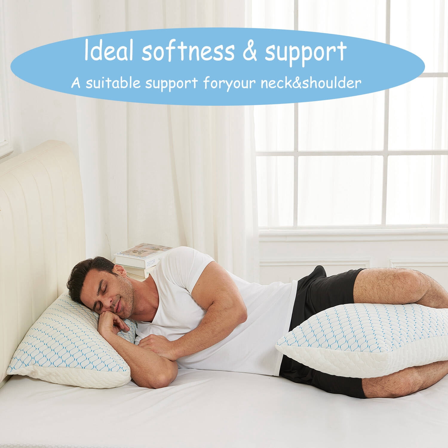 Pillows for Sleeping (2-Pack), Luxury Hotel Pillows Queen Size Set of 2,Bed Pillows for Side and Back Sleeper (Queen)