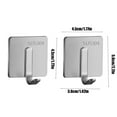 thumbnail image 3 of STPToys Adhesive Hooks 2 Pack,Stainless Steel Towel Hook Heavy Duty Wall Hooks Stick on for Hanging Robe/Coat in Bathroom,Bedroom - Silver, 3 of 7