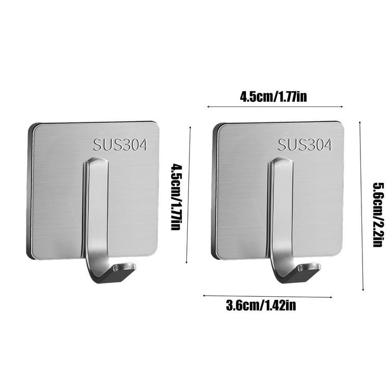 DERIQ Adhesive Hooks SUS304 Stainless Steel Towel Hooks Heavy Duty...