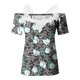 thumbnail image 5 of Blusa informal de manga corta con cuello en V y encaje con hombros descubiertos para mujer OAVQHLG3B Store  lin121212, 5 of 5