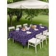 thumbnail image 3 of Outdoor Tablecloth with Umbrella Hole and Zipper, Purple Halloween Rectangle Table Cloth 60x102 Inch Waterproof Tablecloth, Spooky Horror Scary Black Bats Animals Picnic Table Cover for Patio Camping, 3 of 7