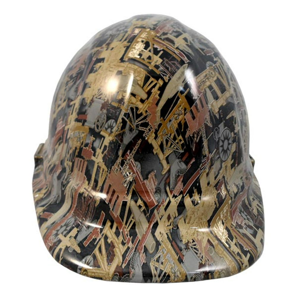 Texas America Safety Oilfield Camo White Hydro Dipped Hard Hats Cap