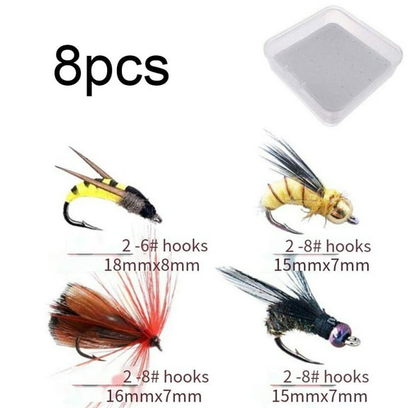 PASILI Trout & Bass Fly Fishing Kit: 8 Premium Drywet Flies With Box For All Anglers!