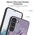 thumbnail image 3 of Nalacover For Samsung S22 Case Ring Holder Kickstand with Credit Card Holder, Back Flip Premium Leather Magnetic Clasp Removable Wirst Hand Strap Cover for Samsung Galaxy S22, Purple, 3 of 15