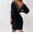 Black, variant on Ichuanyi Women's Sexy Solid Lace V-Neck Backless Long-sleeved Sheath Tight Mini Dress