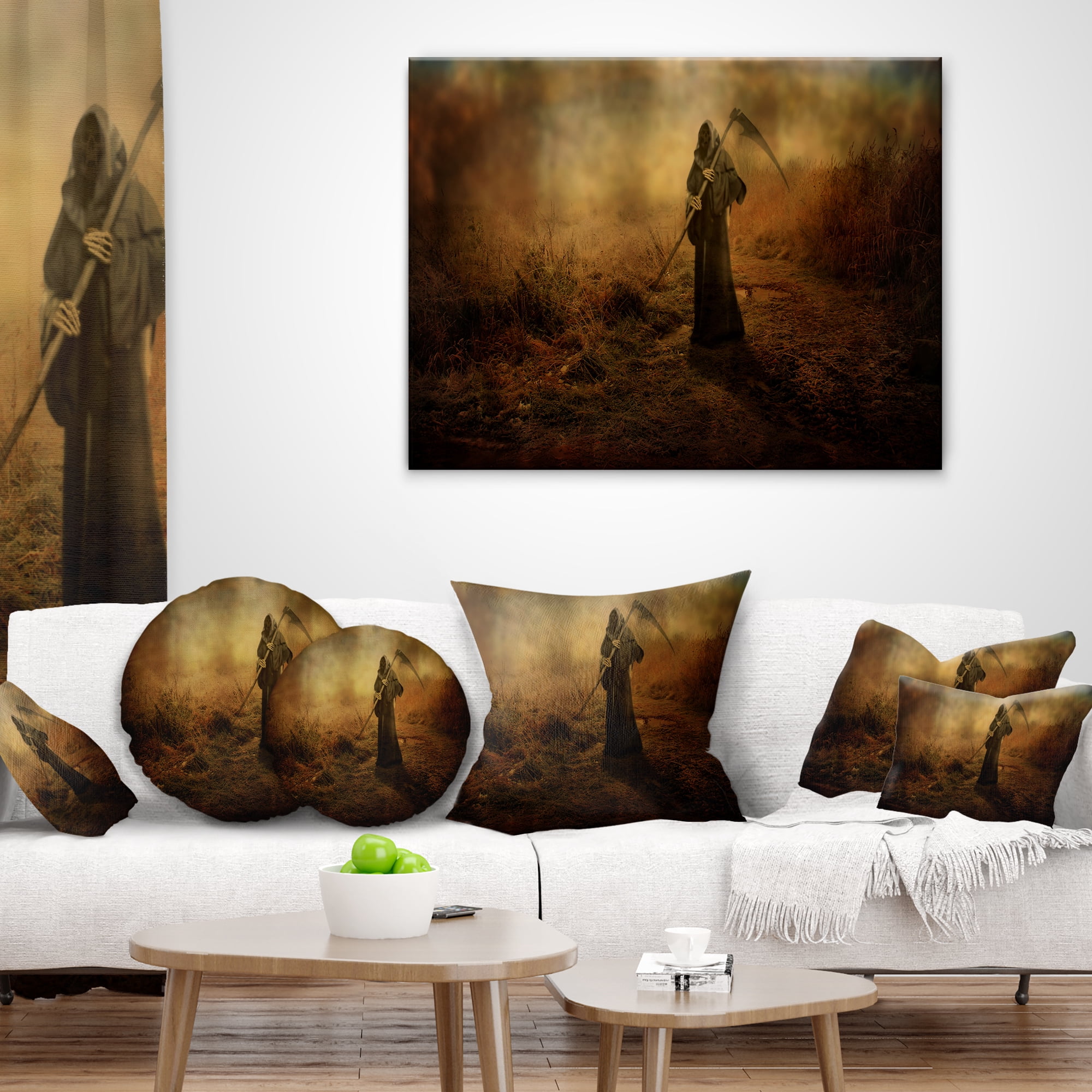 Designart Unexpected Death - Abstract Throw Pillow - 18x18